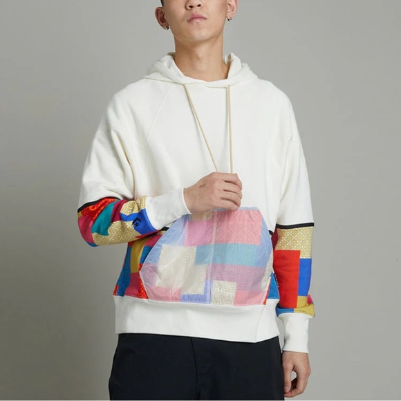 Gently Loved Limited Edition Chinese New Year Patchwork Converse Unisex Hoodie - Picture 12 of 14